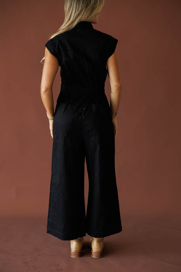 Twill Wide Leg Jumpsuit